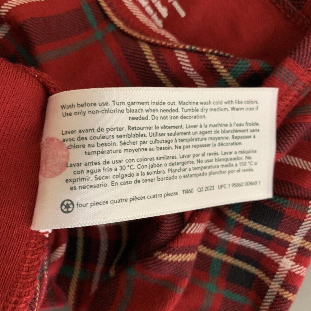 Carter’s Long Sleeve Bodysuit Red Plaid Tartan Holiday Christmas Baby 12 Months - Picture 8 of 10